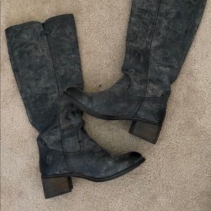 Diba True distressed charcoal leather boots